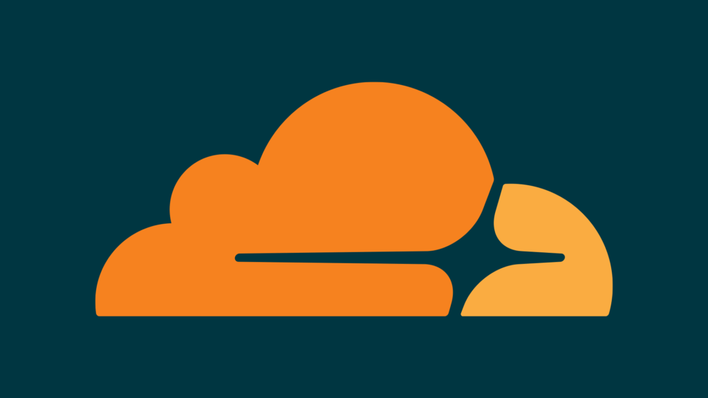 En grafisk bild med Cloudfares logotyp.