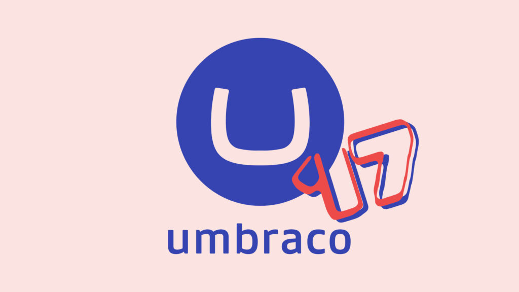 En grafisk bild med Umbracos logotyp tillsammans med siffran 17, som är plattformens version som släpps i november 2025.