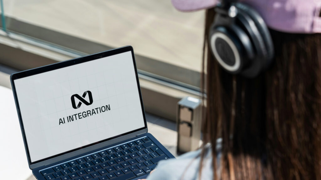 Webbutvecklare med hörlurar jobbar med AI-integration
